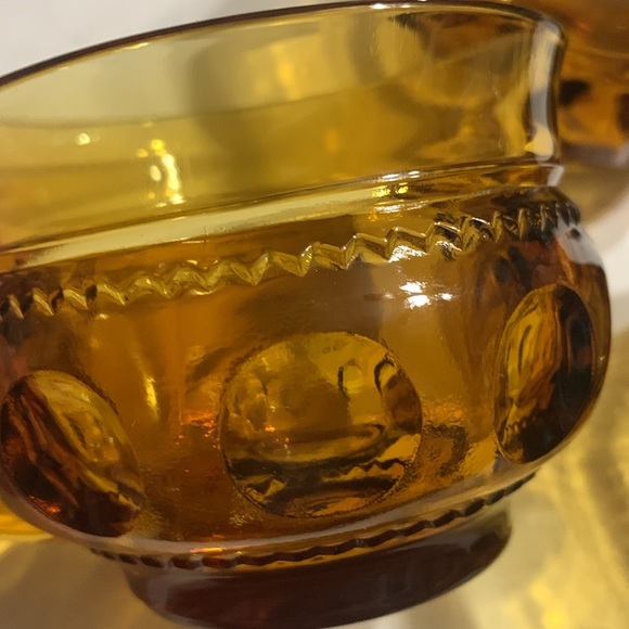 Kings Crown Thumb print Amber Mugs Set of 3 - Picture 4 of 4